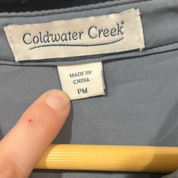 Coldwater Creek Smoke Navy Blue Pintuck Bal-Collar Top Long Sleeve Tunic Sz PM - Picture 7 of 9